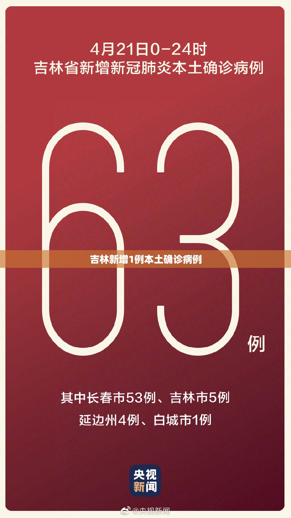 吉林新增1例本土确诊病例(吉林省1例) 吉林新增1例本土确诊病例(吉林省1例)