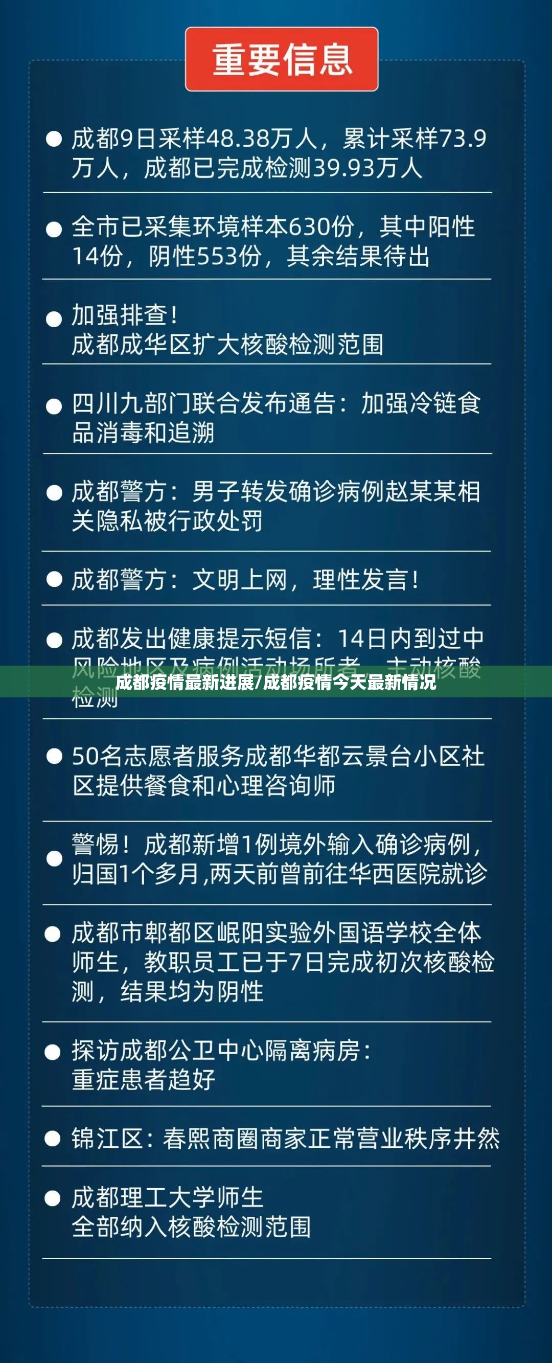 成都疫情最新进展/成都疫情今天最新情况