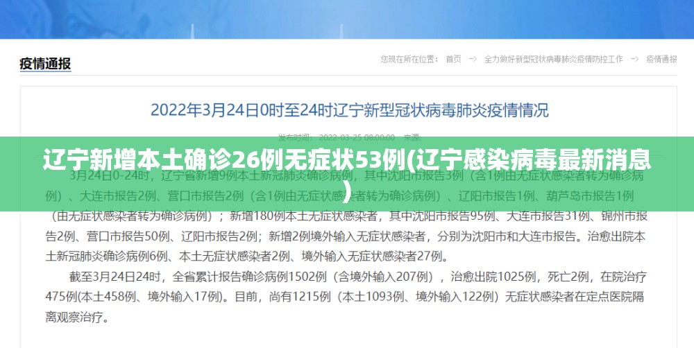 辽宁新增本土确诊26例无症状53例(辽宁感染病毒最新消息)