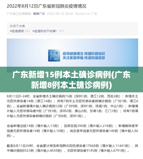 广东新增15例本土确诊病例(广东新增8例本土确诊病例) 广东新增15例本土确诊病例(广东新增8例本土确诊病例)