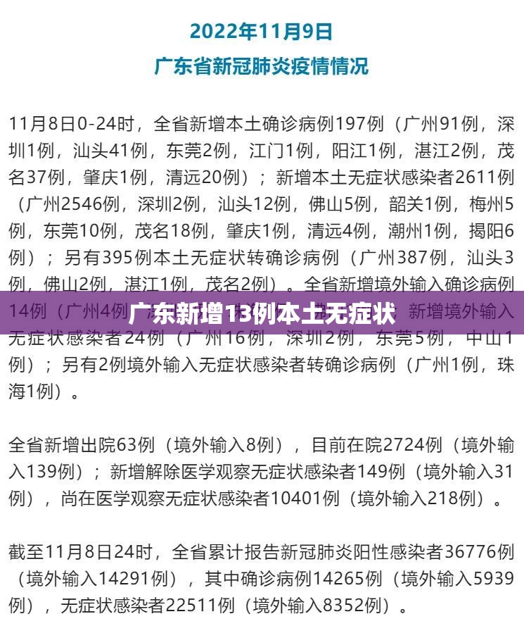 广东新增13例本土无症状(广东新增疫情) 广东新增13例本土无症状(广东新增疫情)