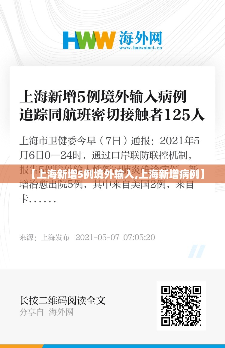 【上海新增5例境外输入,上海新增病例】 【上海新增5例境外输入,上海新增病例】