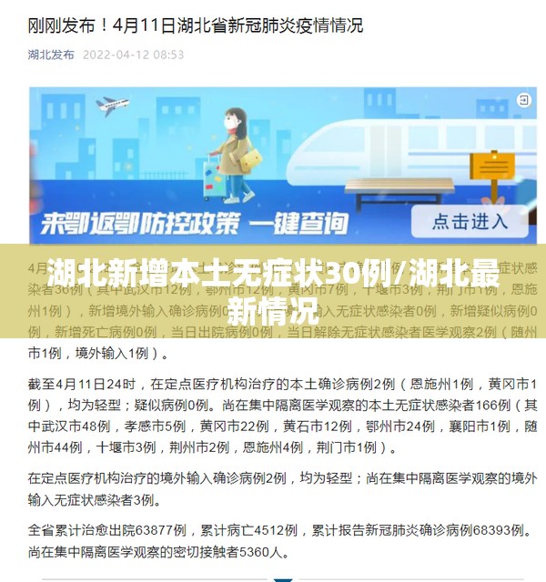 湖北新增本土无症状30例/湖北最新情况