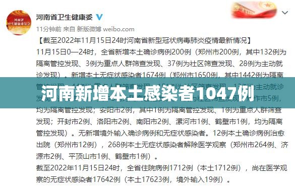 【河南新增本土感染者1047例,河南最新病情】 【河南新增本土感染者1047例,河南最新病情】
