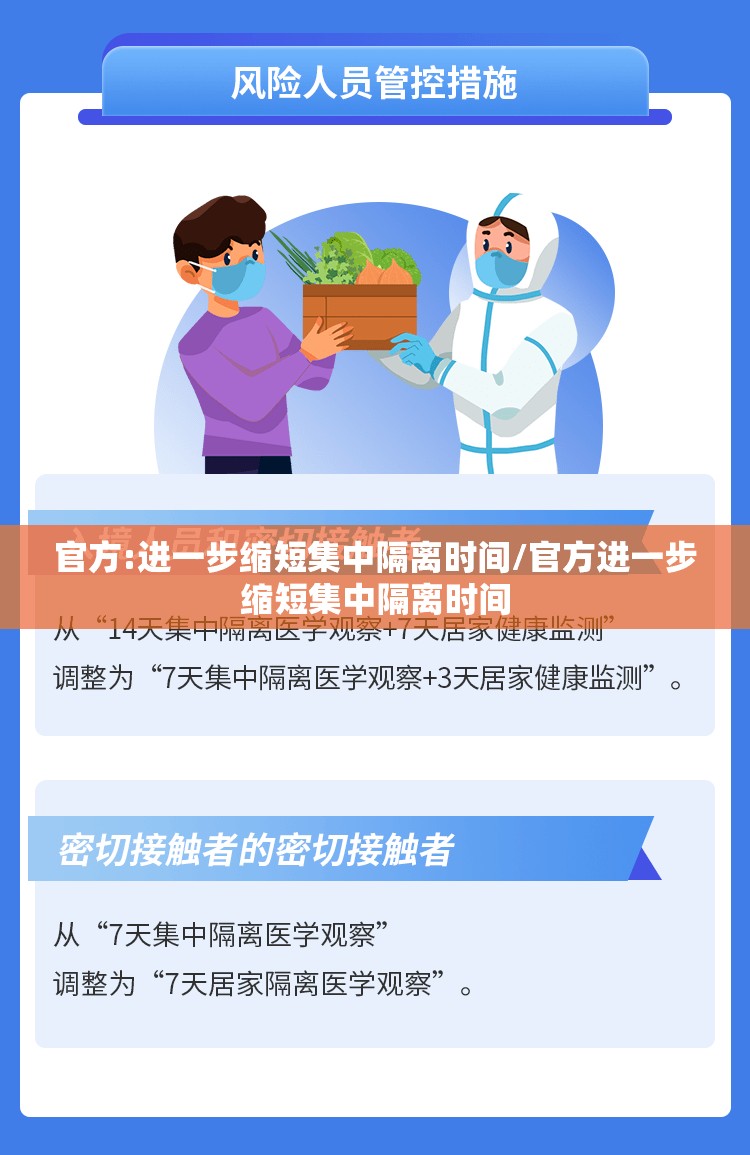 官方:进一步缩短集中隔离时间/官方进一步缩短集中隔离时间 官方:进一步缩短集中隔离时间/官方进一步缩短集中隔离时间
