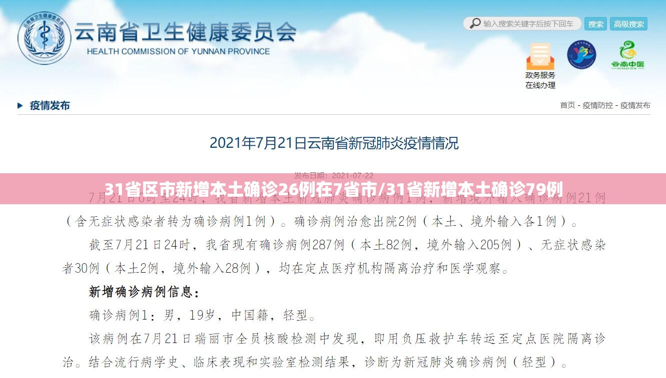 31省区市新增本土确诊26例在7省市/31省新增本土确诊79例 31省区市新增本土确诊26例在7省市/31省新增本土确诊79例