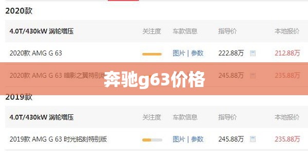 奔驰g63价格 奔驰g63价格