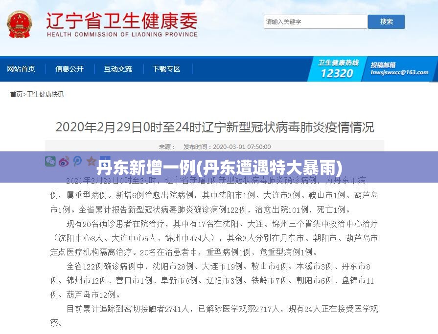 丹东新增一例(丹东遭遇特大暴雨) 丹东新增一例(丹东遭遇特大暴雨)