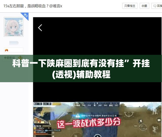 科普一下陕麻圈到底有没有挂	”开挂(透视)辅助教程