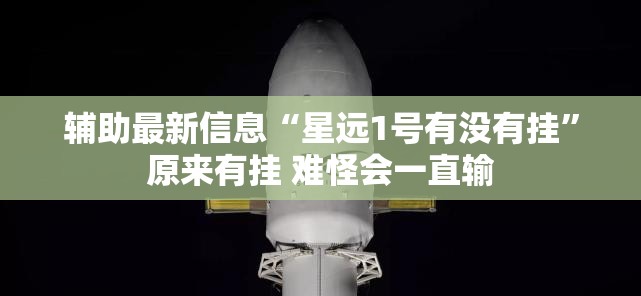 辅助最新信息“星远1号有没有挂	”原来有挂 难怪会一直输