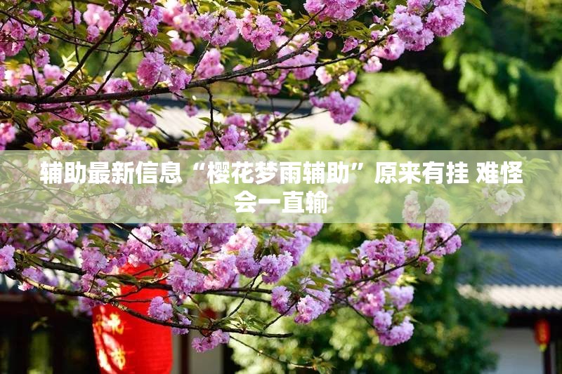 辅助最新信息“樱花梦雨辅助”原来有挂 难怪会一直输