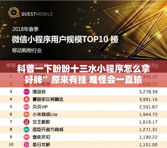 科普一下盼盼十三水小程序怎么拿好牌”原来有挂 难怪会一直输