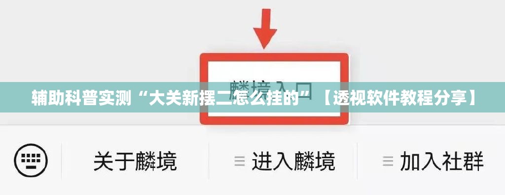 辅助科普实测“大关新摆二怎么挂的”【透视软件教程分享】