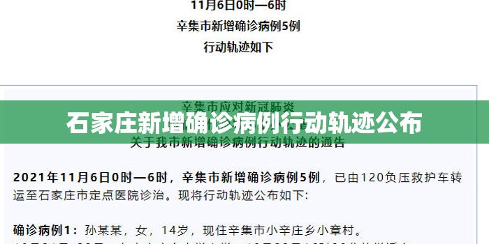 石家庄新增确诊病例行动轨迹公布(石家庄市行动处置支队) 石家庄新增确诊病例行动轨迹公布(石家庄市行动处置支队)