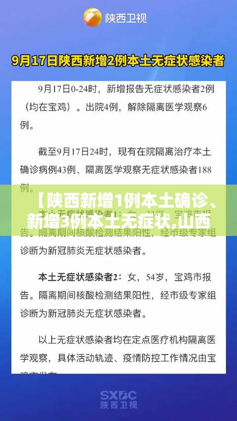 【陕西新增1例本土确诊、新增3例本土无症状,山西昨增本土确诊10例 无症状43例】