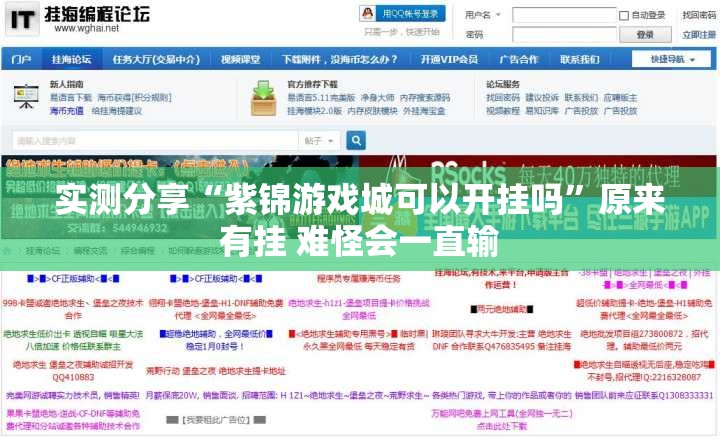 实测分享“紫锦游戏城可以开挂吗	”原来有挂 难怪会一直输