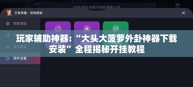 玩家辅助神器:“大头大菠萝外卦神器下载安装”全程揭秘开挂教程