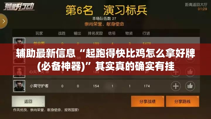 辅助最新信息“起跑得快比鸡怎么拿好牌(必备神器)”其实真的确实有挂