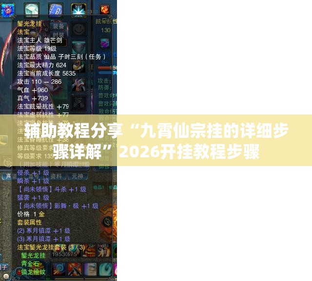 辅助教程分享“九霄仙宗挂的详细步骤详解”2026开挂教程步骤