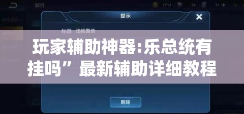玩家辅助神器:乐总统有挂吗”最新辅助详细教程