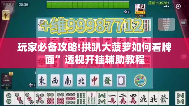玩家必备攻略!拱趴大菠萝如何看牌面”透视开挂辅助教程