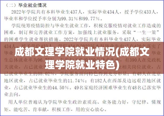 成都文理学院就业情况(成都文理学院就业特色) 成都文理学院就业情况(成都文理学院就业特色)