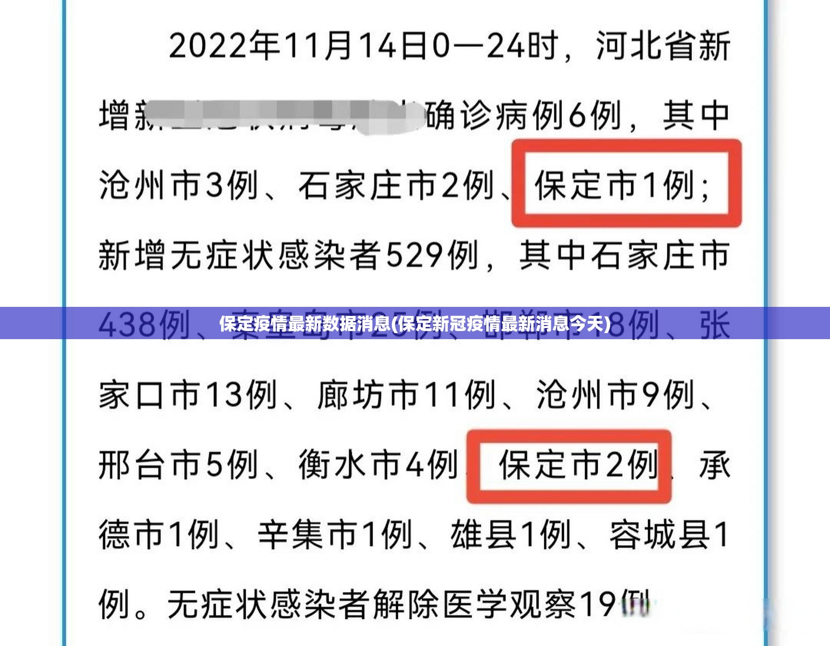 保定疫情最新数据消息(保定新冠疫情最新消息今天)