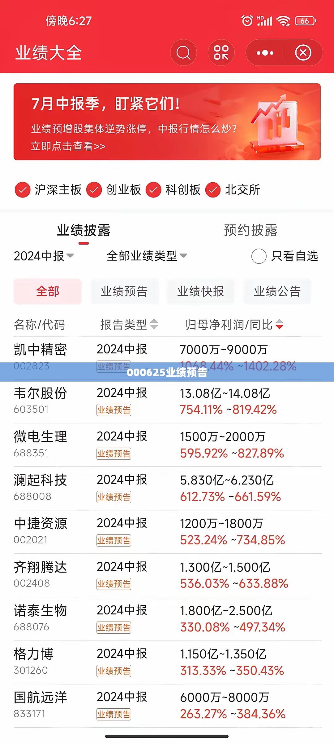 000625业绩预告 000625业绩预告