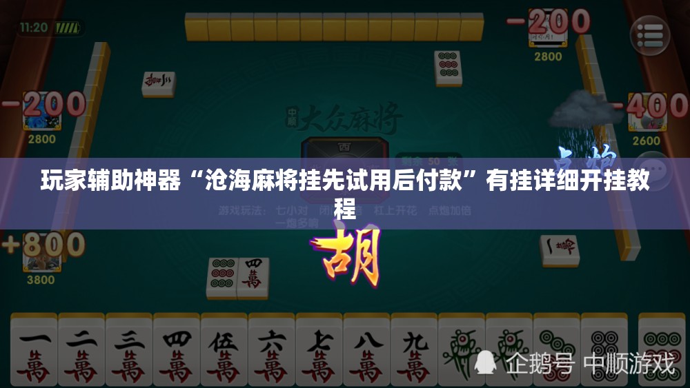 玩家辅助神器“沧海麻将挂先试用后付款	”有挂详细开挂教程