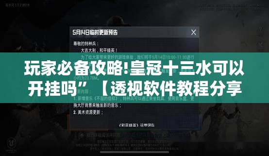 玩家必备攻略!皇冠十三水可以开挂吗”【透视软件教程分享】