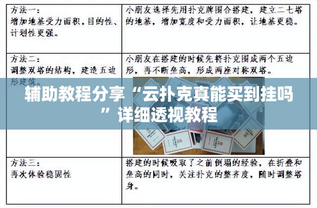 辅助教程分享“云扑克真能买到挂吗”详细透视教程