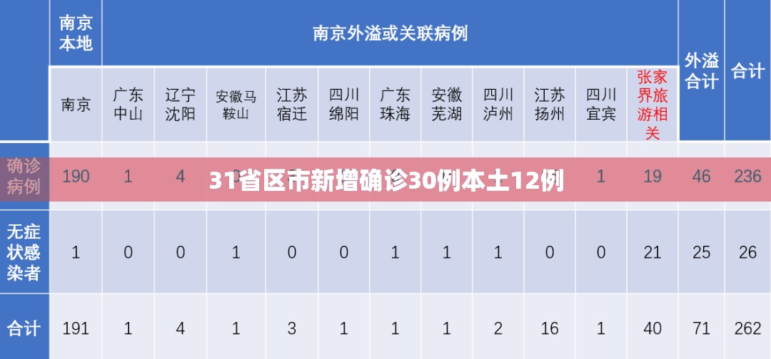 31省区市新增确诊30例本土12例/31省新增本土确诊28例 31省区市新增确诊30例本土12例/31省新增本土确诊28例