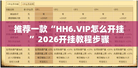 推荐一款“HH6.VIP怎么开挂”2026开挂教程步骤