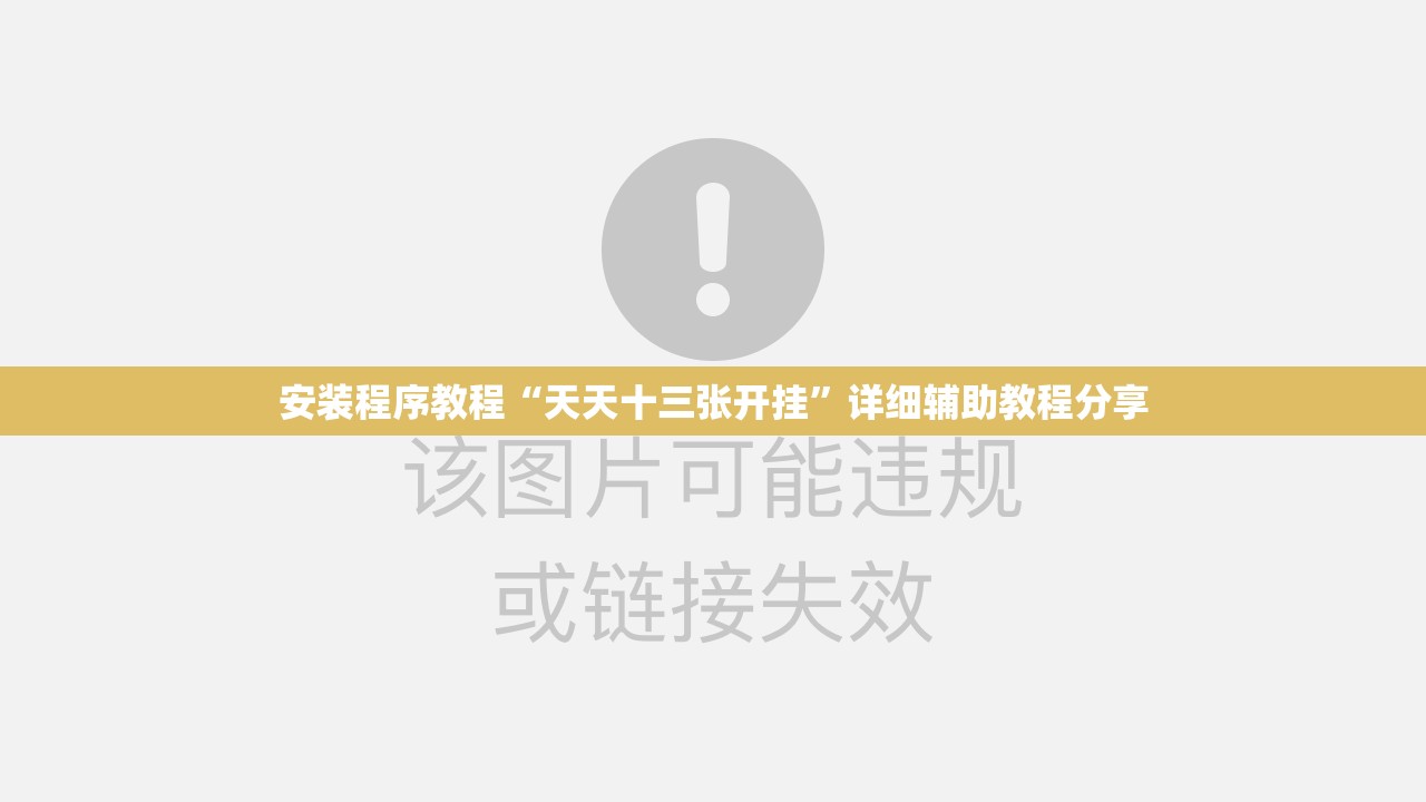 安装程序教程“天天十三张开挂	”详细辅助教程分享