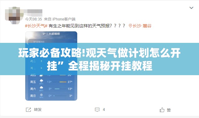 玩家必备攻略!观天气做计划怎么开挂”全程揭秘开挂教程