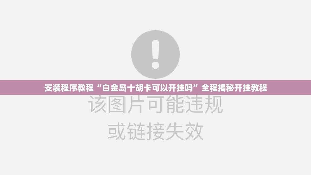 安装程序教程“白金岛十胡卡可以开挂吗”全程揭秘开挂教程