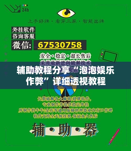 辅助教程分享“泡泡娱乐作弊	”详细透视教程