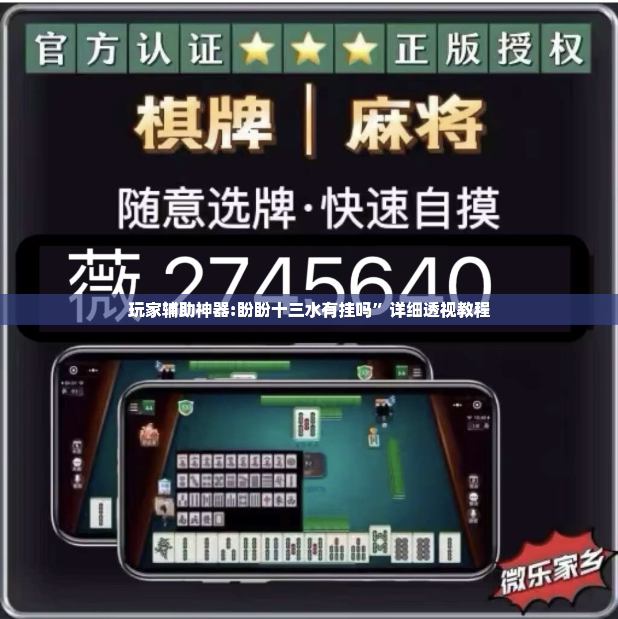 玩家辅助神器:盼盼十三水有挂吗”详细透视教程