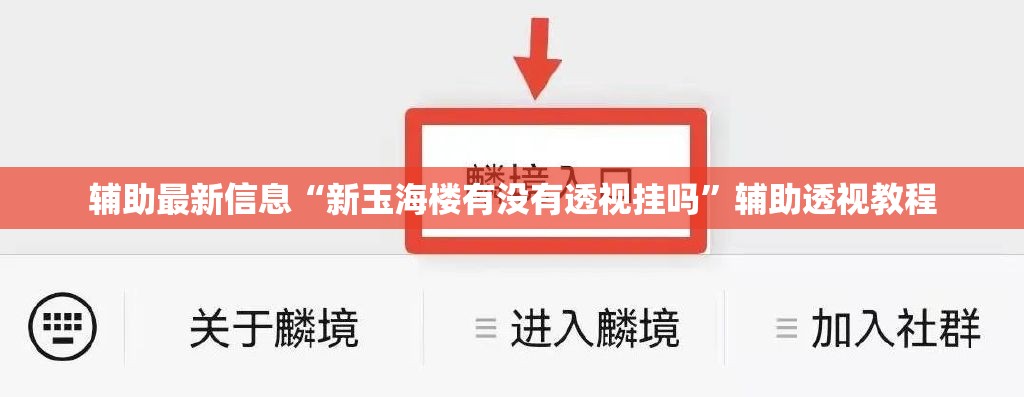 辅助最新信息“新玉海楼有没有透视挂吗”辅助透视教程