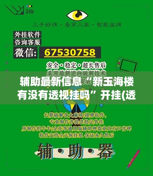 辅助最新信息“新玉海楼有没有透视挂吗	”开挂(透视)辅助教程