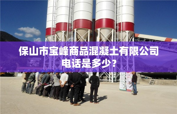 保山市宝峰商品混凝土有限公司电话是多少? 保山市宝峰商品混凝土有限公司电话是多少?