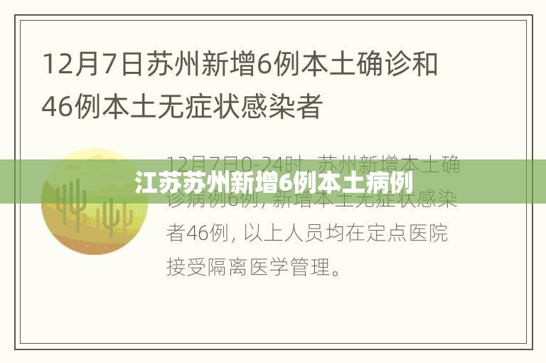 江苏苏州新增6例本土病例(江苏新增职业病病例及增速)