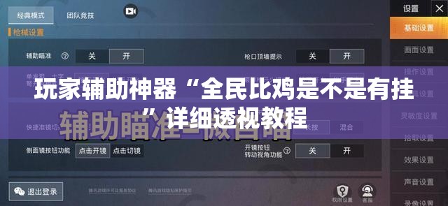 玩家辅助神器“全民比鸡是不是有挂	”详细透视教程