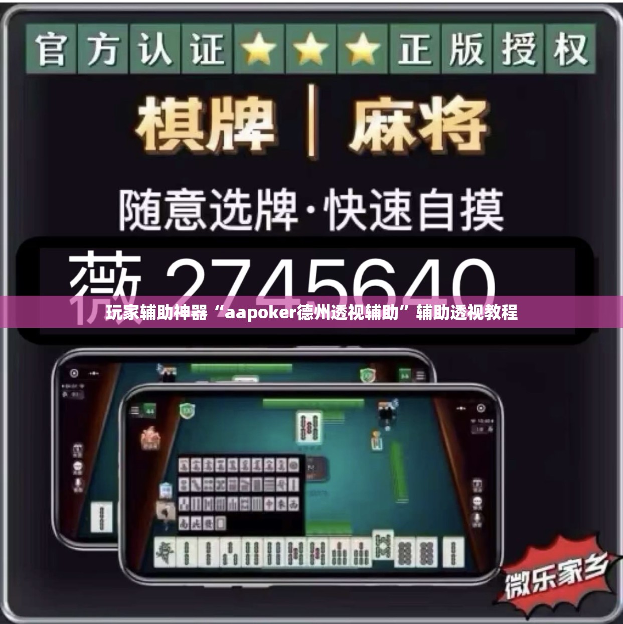 玩家辅助神器“aapoker德州透视辅助”辅助透视教程