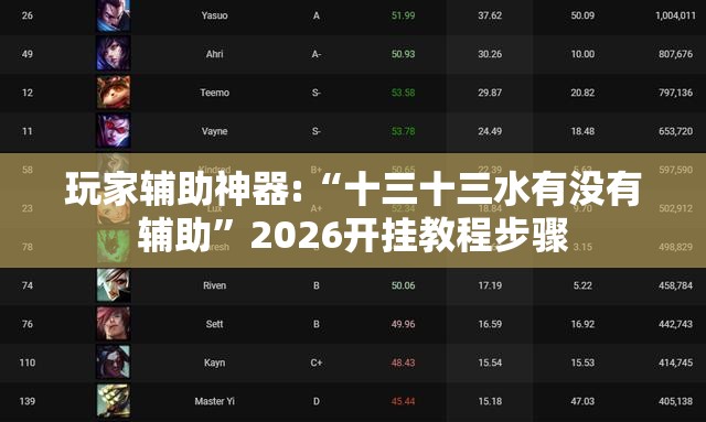 玩家辅助神器:“十三十三水有没有辅助”2026开挂教程步骤