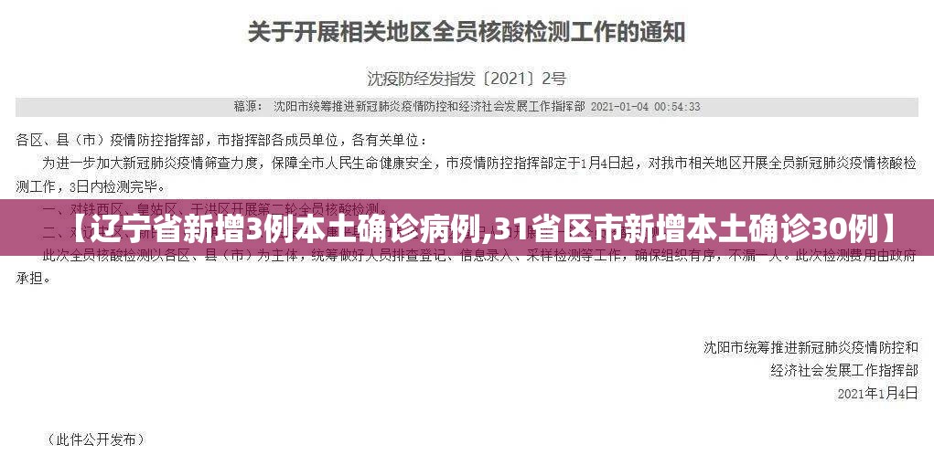 【辽宁省新增3例本土确诊病例,31省区市新增本土确诊30例】 【辽宁省新增3例本土确诊病例,31省区市新增本土确诊30例】