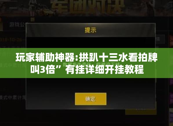 玩家辅助神器:拱趴十三水看拍牌叫3倍	”有挂详细开挂教程