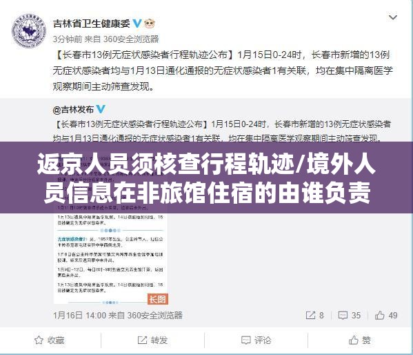 返京人员须核查行程轨迹/境外人员信息在非旅馆住宿的由谁负责走访核查 返京人员须核查行程轨迹/境外人员信息在非旅馆住宿的由谁负责走访核查