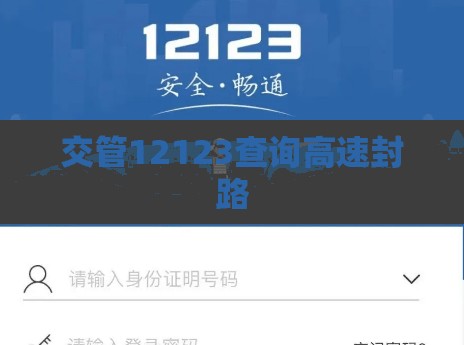 交管12123查询高速封路