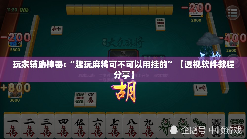 玩家辅助神器:“趣玩麻将可不可以用挂的”【透视软件教程分享】